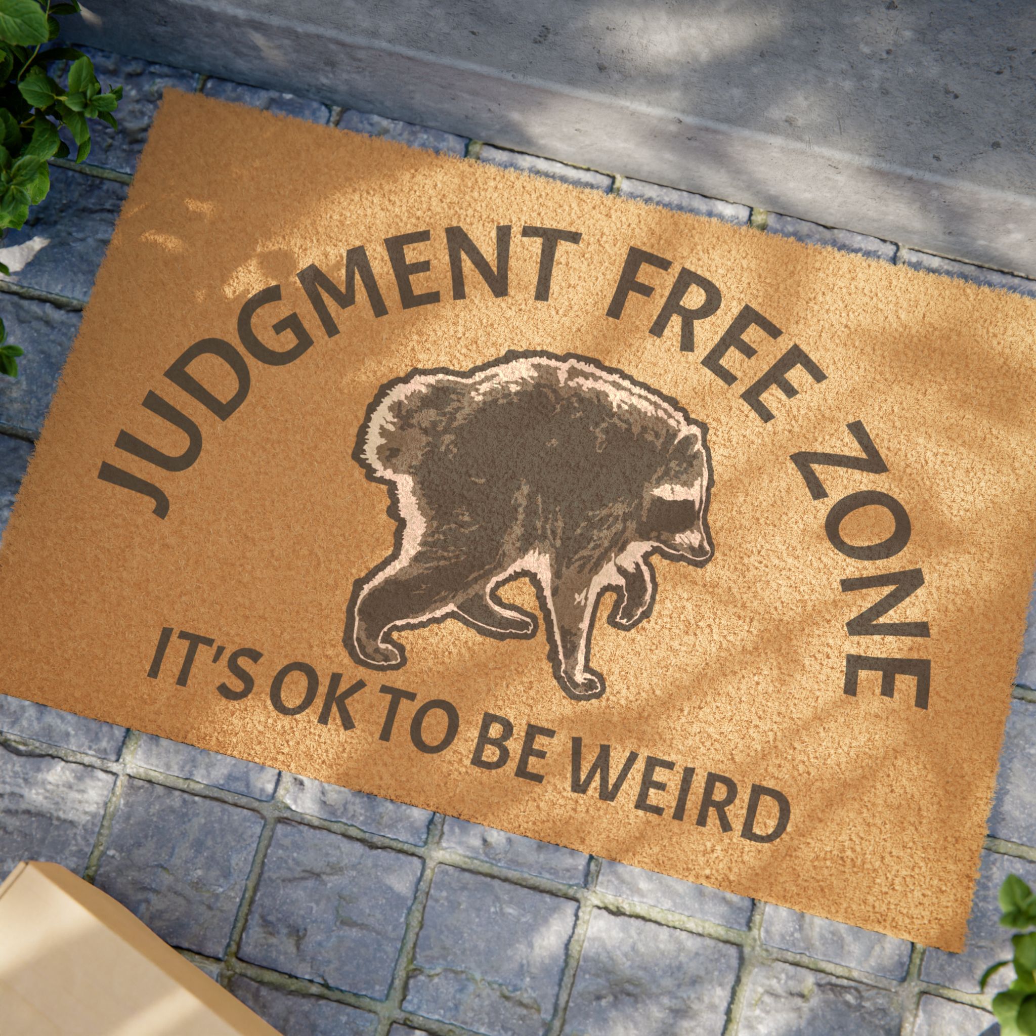 Doormat — "Judgment Free Zone" Jimothy Welcome Mat (It’s OK to Be Weird) - Image 3